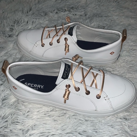 rose gold sperry shoes